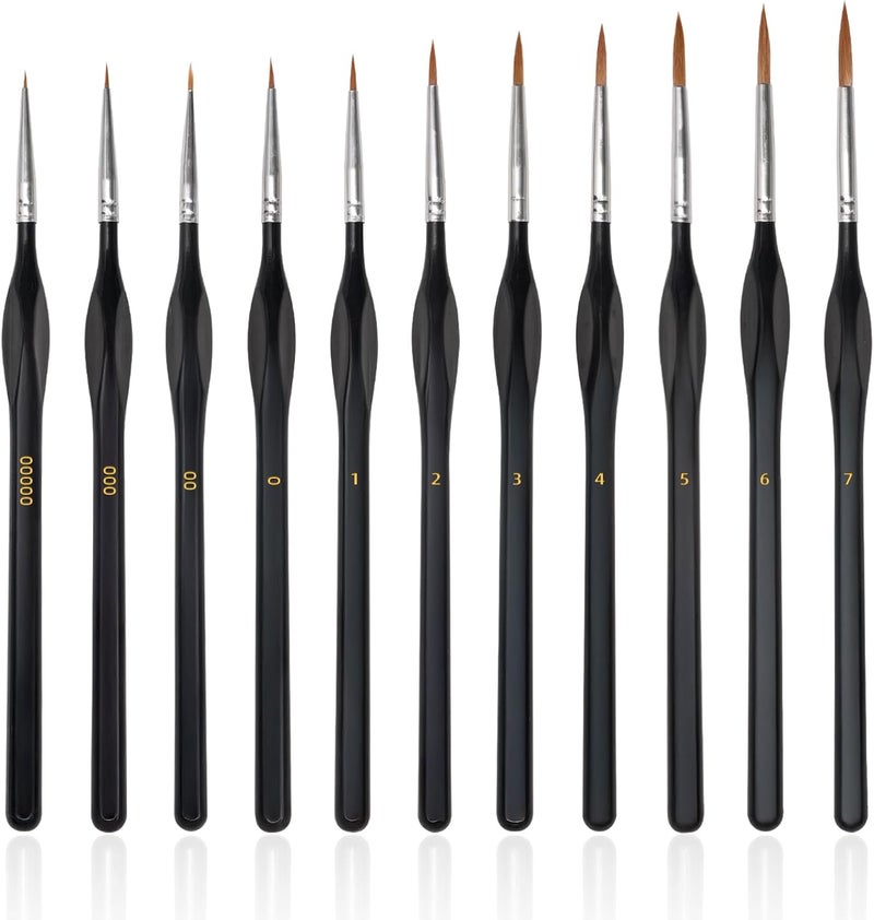 YOOUSOO Miniature Detail Paint Brushes Set, 11Pcs Small Painting Brushes, Micro Professional Tiny Paints Brush for Art Painting, Acrylic, Oil, Watercolors & Paint by Number, Models, Face, Nail, Craft - Image 1